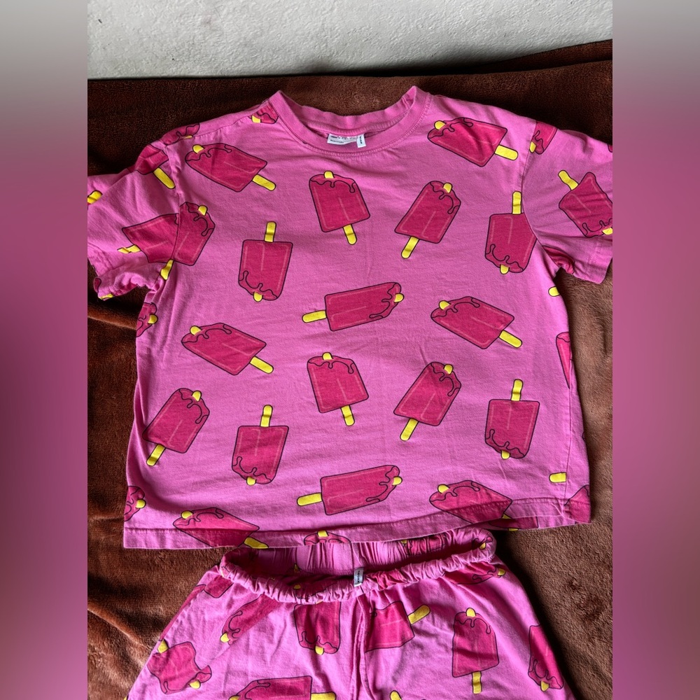 ASOS DESIGN Pink Popsicle Print Pajama Lounge Set - Picture 5 of 6